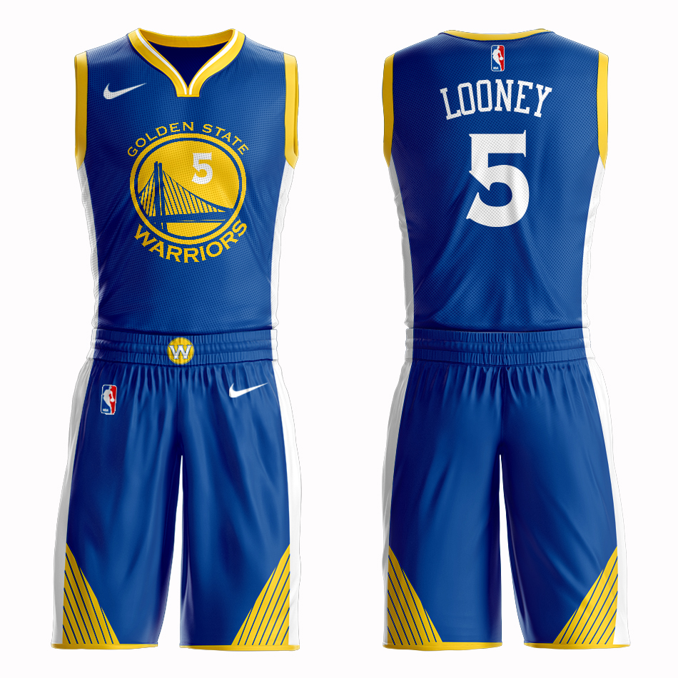 Men 2019 NBA Nike Golden State Warriors #5 Looney blue Customized jersey->->Custom Jersey